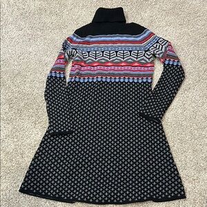 Krimson Klover Colorful Patterned Turtleneck Sweater Ski Dress Apres Ski Dress